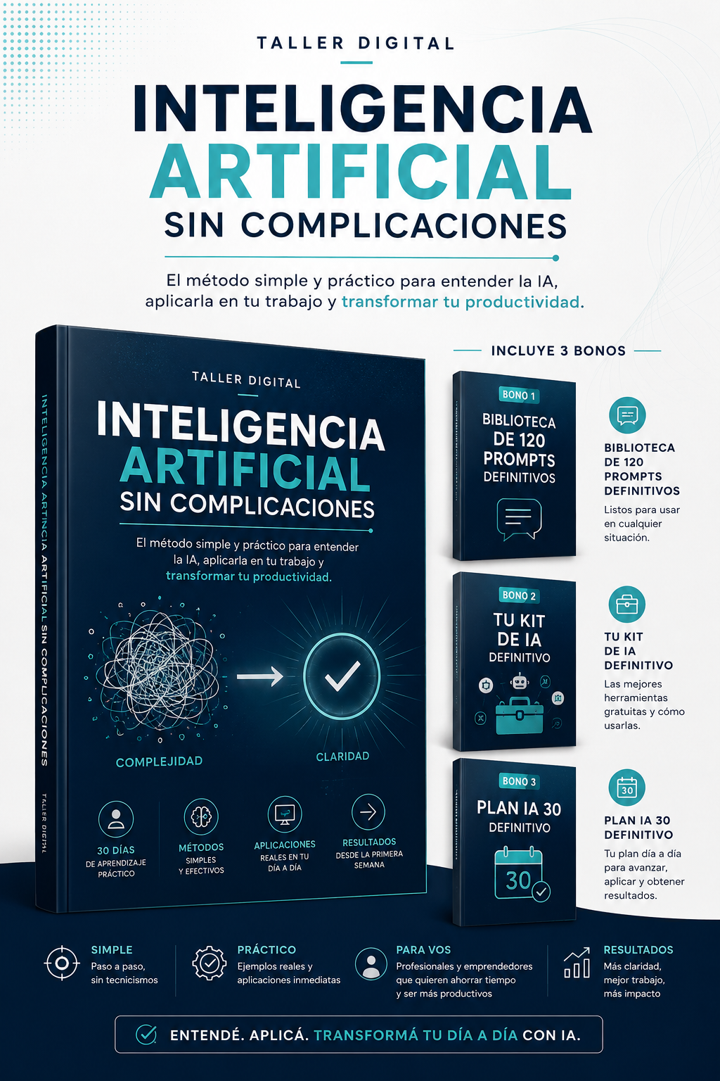 Inteligencia Artificial sin Complicaciones con tres bonos